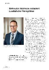 Vorschauseite 1: Betreutes Wohnen reduziert zusätzliche Heimplätze.