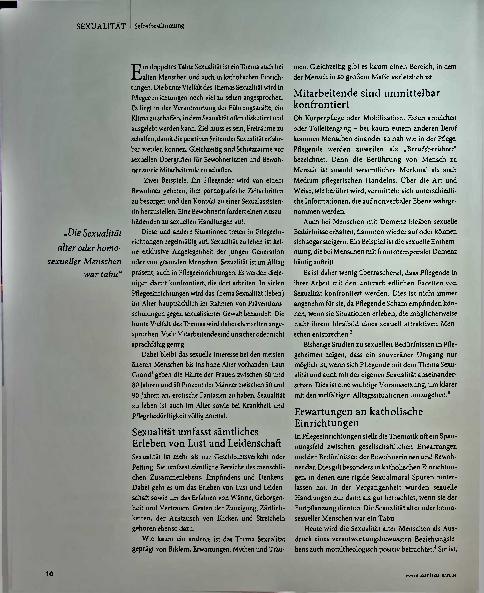 Vorschauseite 2: Sexualität leben. Auch in Pflegeeinrichtungen.