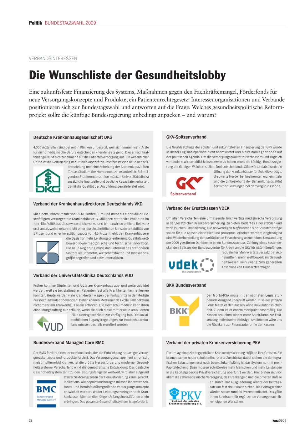 Vorschauseite 1: Die Wunschliste der Gesundheitslobby