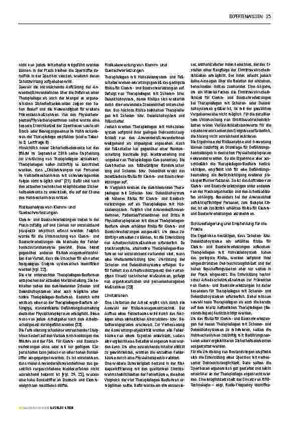 Vorschauseite 6: Risikobewertung Vorkommnisse bei Therapieliegen