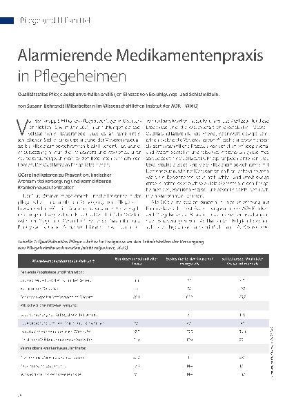 Vorschauseite 1: Alarmierende Medikamentenpraxis in Pflegeheimen