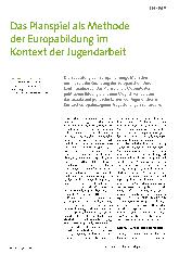 Vorschauseite 1: Das Planspiel als Methode der Europabildung im Kontext der Jugendarbeit