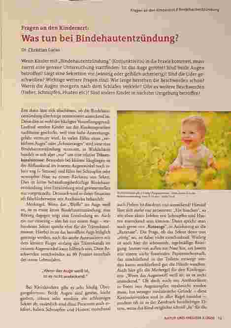 Vorschauseite 1: Fragen an den Kinderarzt: Was tun bei Bindehautentzündung?