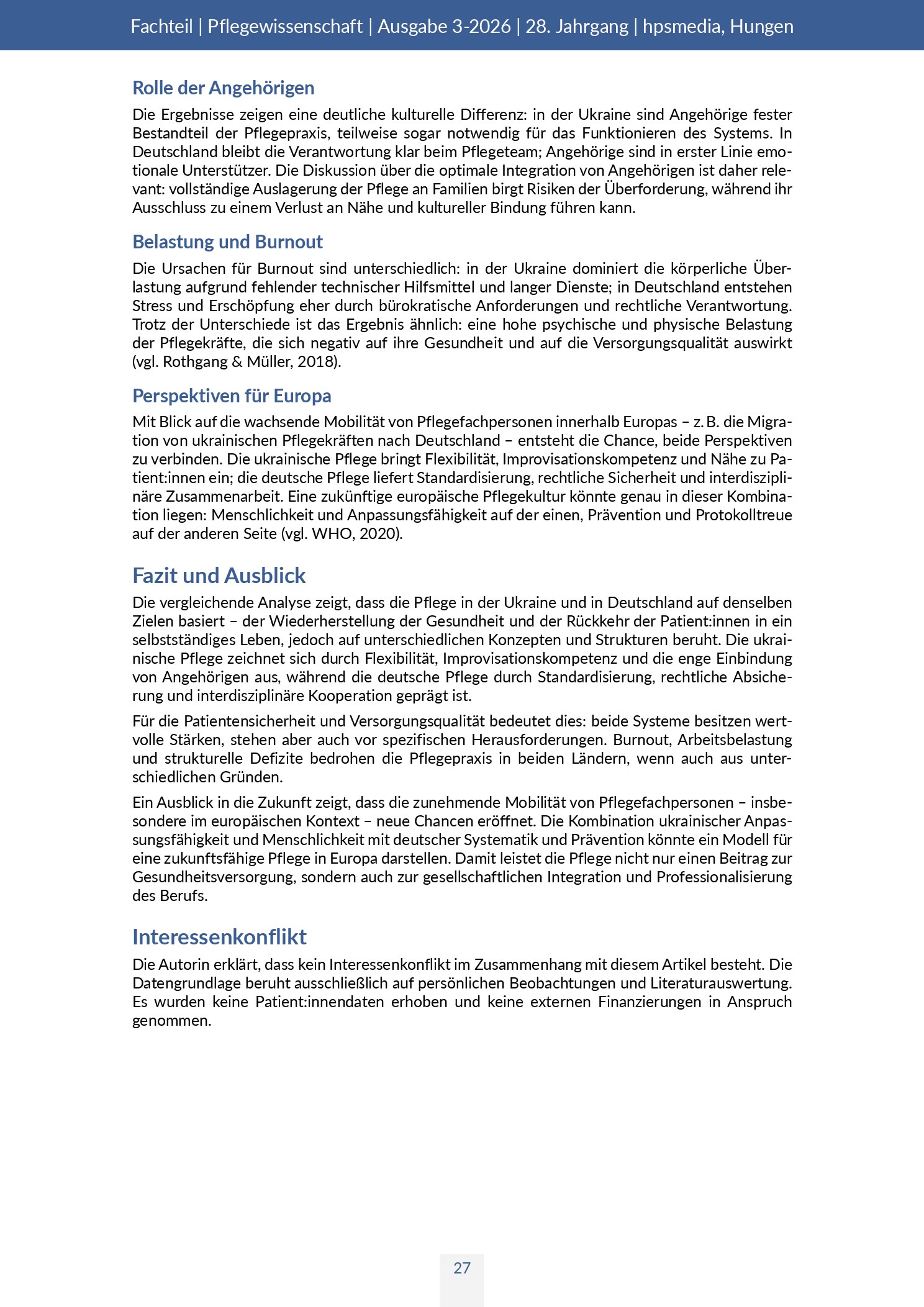 Vorschauseite 5: Stationäre Versorgung: Unterschiede in der Arbeit von Pflegefachpersonen in der Ukraine und in Deutschland