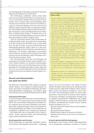 Vorschauseite 2: Körperliche Nähe bis zuletzt? Die Rolle von Berührungen am Lebensende