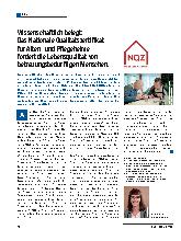 Vorschauseite 1: Wissenschaftlich belegt: Das Nationale Qualitätszertifikat für Altenund Pflegeheime fördert die Lebensqualität von betreuungsbedürftigen Menschen.