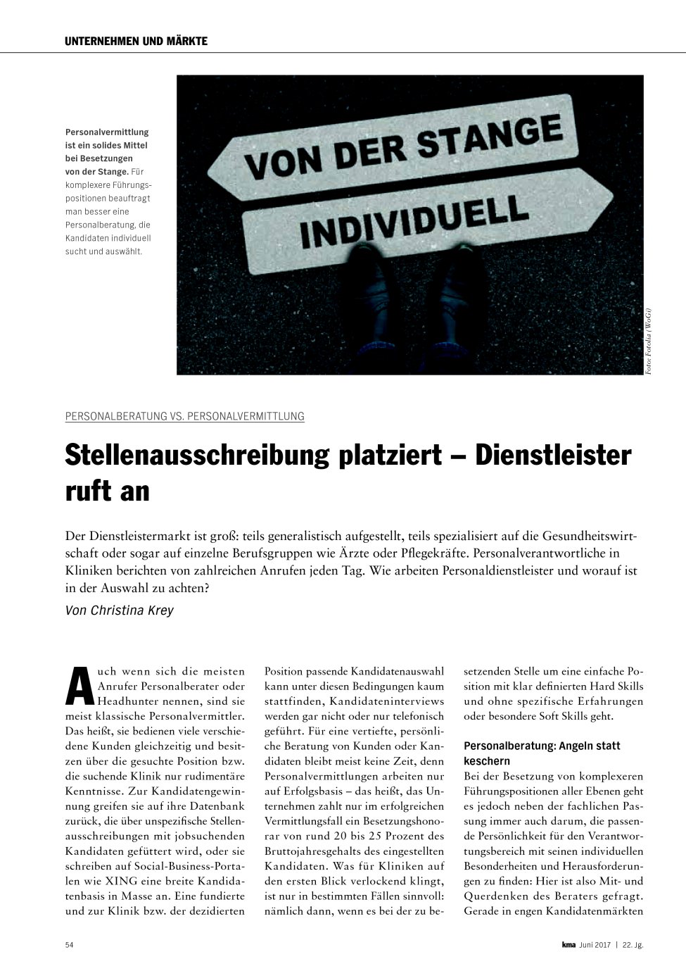 Vorschauseite 1: Personalberatung vs. Personalvermittlung: Stellenausschreibung platziert – Dienstleister ruft an