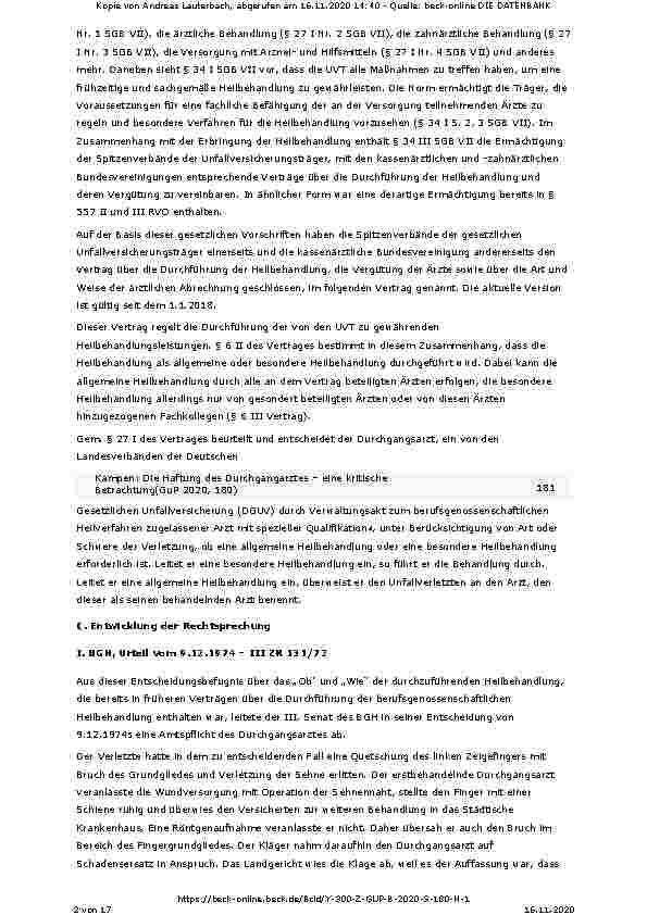 Vorschauseite 2: Die Haftung des Durchgangsarztes – eine kritische Betrachtung