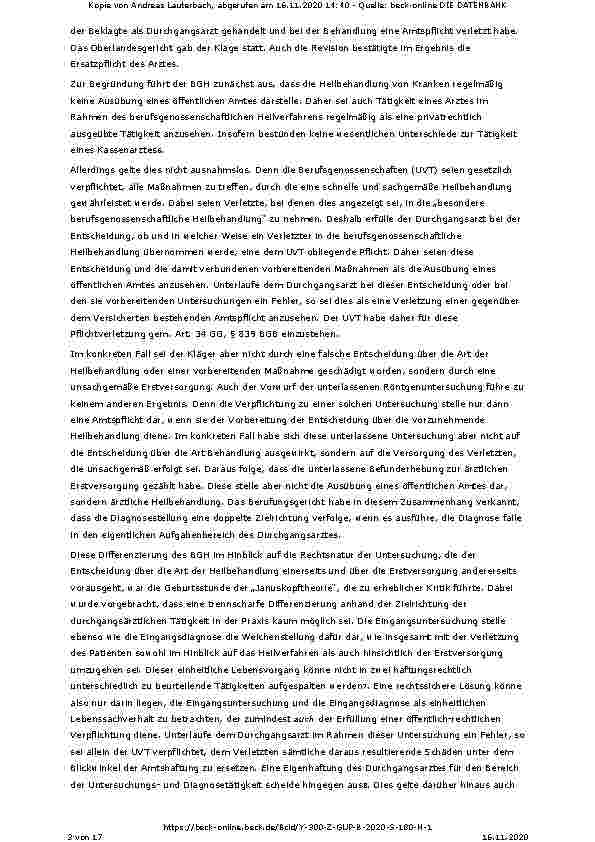 Vorschauseite 3: Die Haftung des Durchgangsarztes – eine kritische Betrachtung