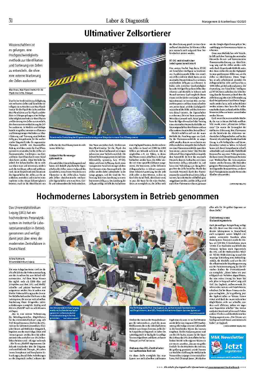 Vorschauseite 3: Labor & Diagnostik Prozessänderungen mittels Laborautomatisierung