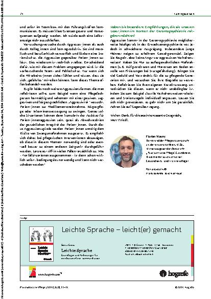 Vorschauseite 3: Deeskalation in der Gerontopsychiatrie