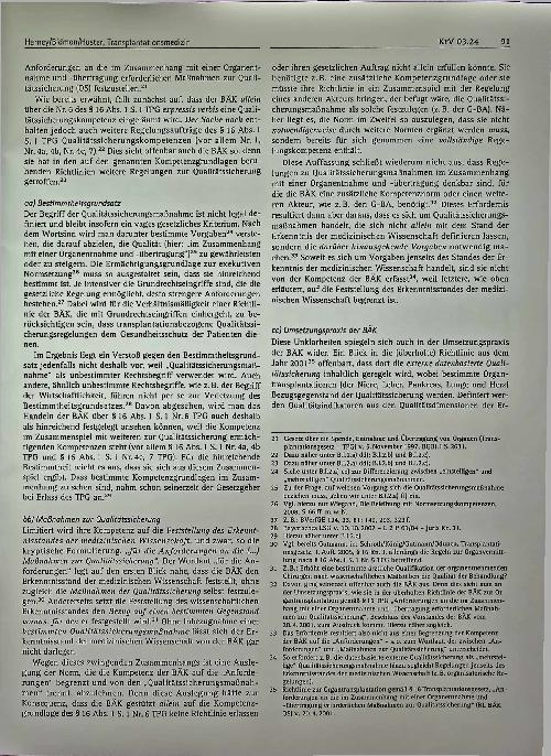 Vorschauseite 3: Qualitätssicherung in der Transplantationsmedizin: Regelungskompetenzen und Regelungsbedarfe*