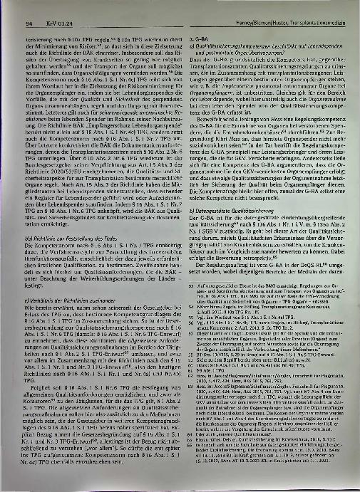 Vorschauseite 6: Qualitätssicherung in der Transplantationsmedizin: Regelungskompetenzen und Regelungsbedarfe*