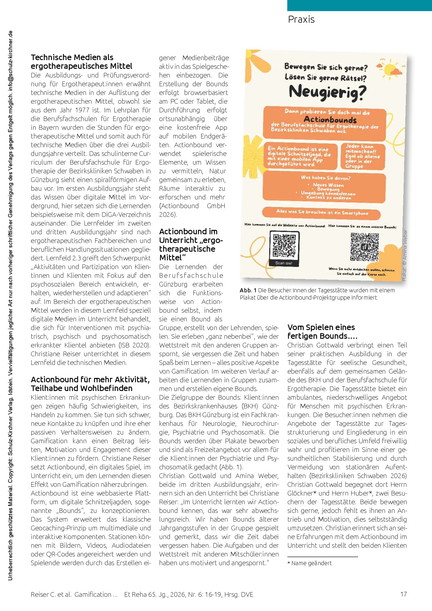 Vorschauseite 2: Actionbound als ergotherapeutisches Mittel im psychosozialen Fachbereich