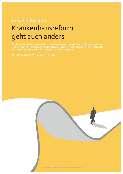 Vorschauseite 1: Debattenbeitrag: Krankenhausreform geht auch anders