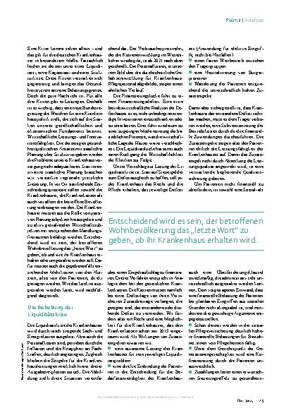 Vorschauseite 2: Debattenbeitrag: Krankenhausreform geht auch anders