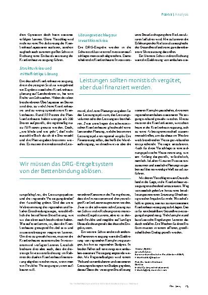 Vorschauseite 4: Debattenbeitrag: Krankenhausreform geht auch anders