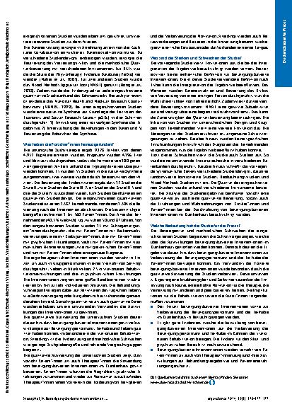 Vorschauseite 2: Studienzusammenfassung: Betätigungsbasierte Interventionen zur Verbesserung der Betätigungsperformanz und Partizipation im Krankenhaussetting: Ein systematisches Review