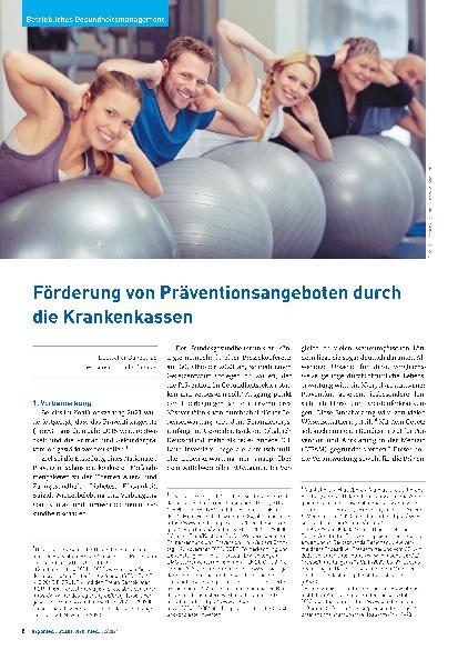 Vorschauseite 1: Förderung von Präventionsangeboten durch die Krankenkassen