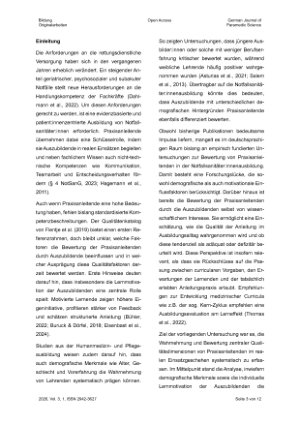 Vorschauseite 3: Der Einfluss demografischer Merkmale und Lernmotivation auf die Bewer tung von Praxisanleitenden der Notfallsanitäter: innenausbildung im Einsatzgeschehen: Ergebnisse einer bundes…