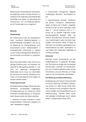 Vorschauseite 4: Der Einfluss demografischer Merkmale und Lernmotivation auf die Bewer tung von Praxisanleitenden der Notfallsanitäter: innenausbildung im Einsatzgeschehen: Ergebnisse einer bundes…