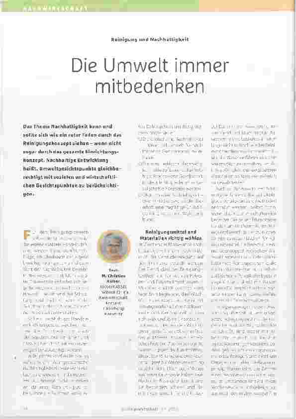 Vorschauseite 1: Die Umwelt immer mitdenken