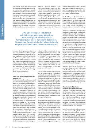 Vorschauseite 2: Keine sektorenübergreifende Versorgungseinrichtung ohne Telemedizin