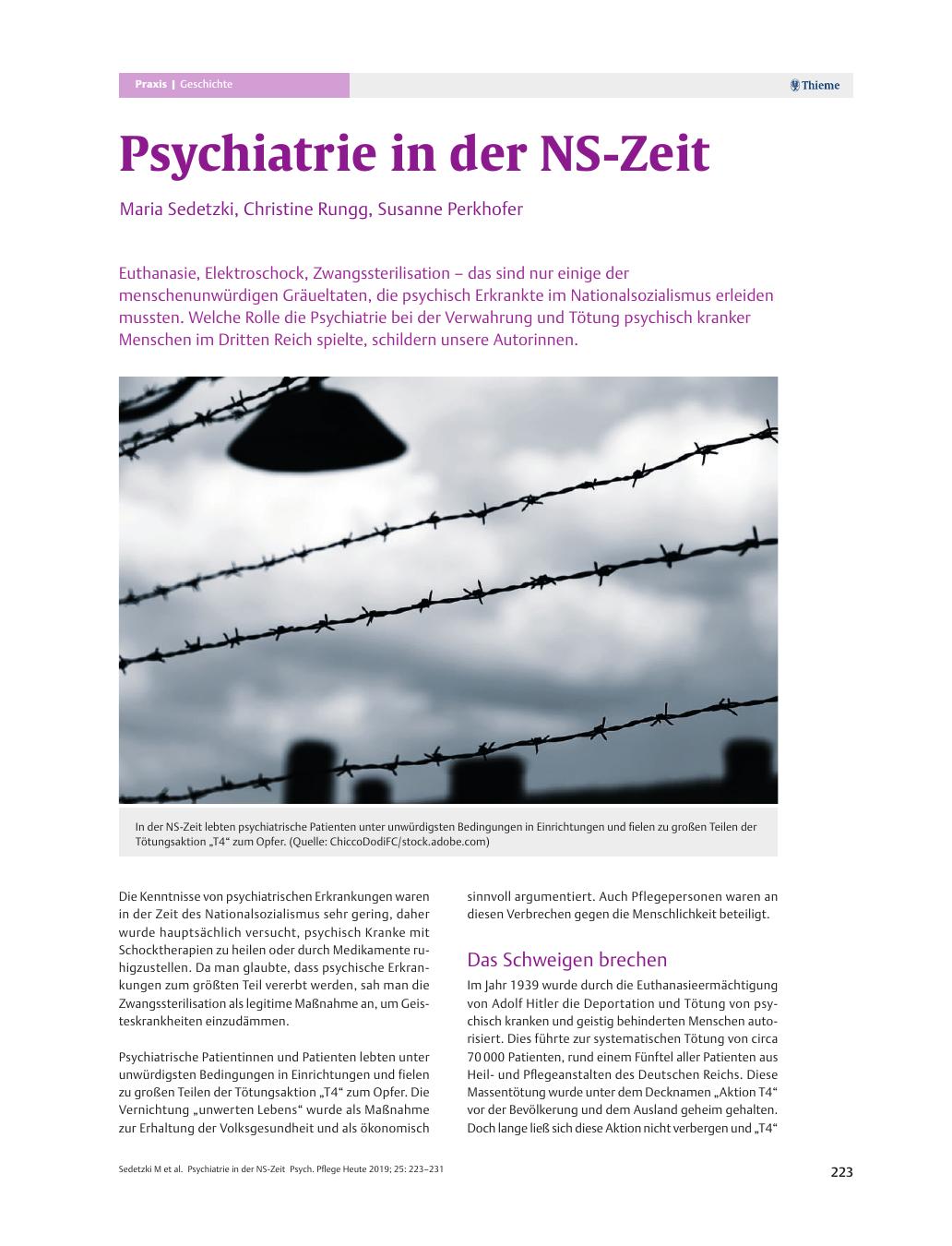 Vorschauseite 1: Psychiatrie in der NS-Zeit