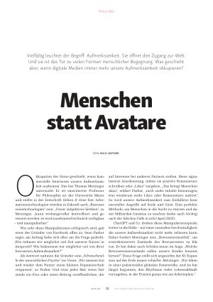 Vorschauseite 1: Menschen statt Avatare
