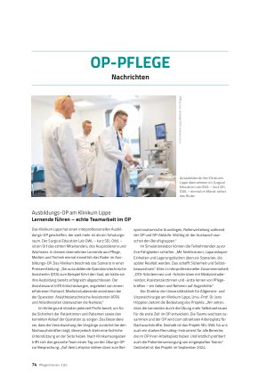 Vorschauseite 1: OP Pflege Nachrichten Lernende führen – echte Teamarbeit im OP