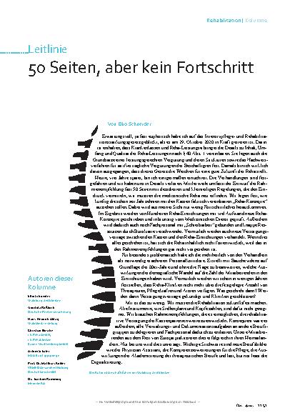 Vorschauseite 1: Leitlinie 50 Seiten, aber kein Fortschritt.