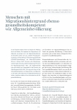 Vorschauseite 1: Menschen mit Migrationshintergrund ebenso gesundheitskompetent wie Allgemeinbevölkerung