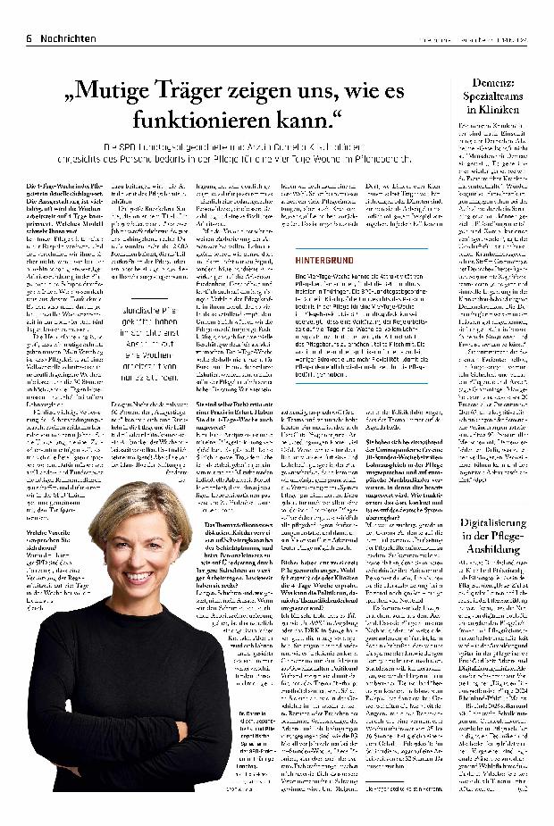 Vorschauseite 1: „Mutige Träger zeigen uns, wie es funktionieren kann.“