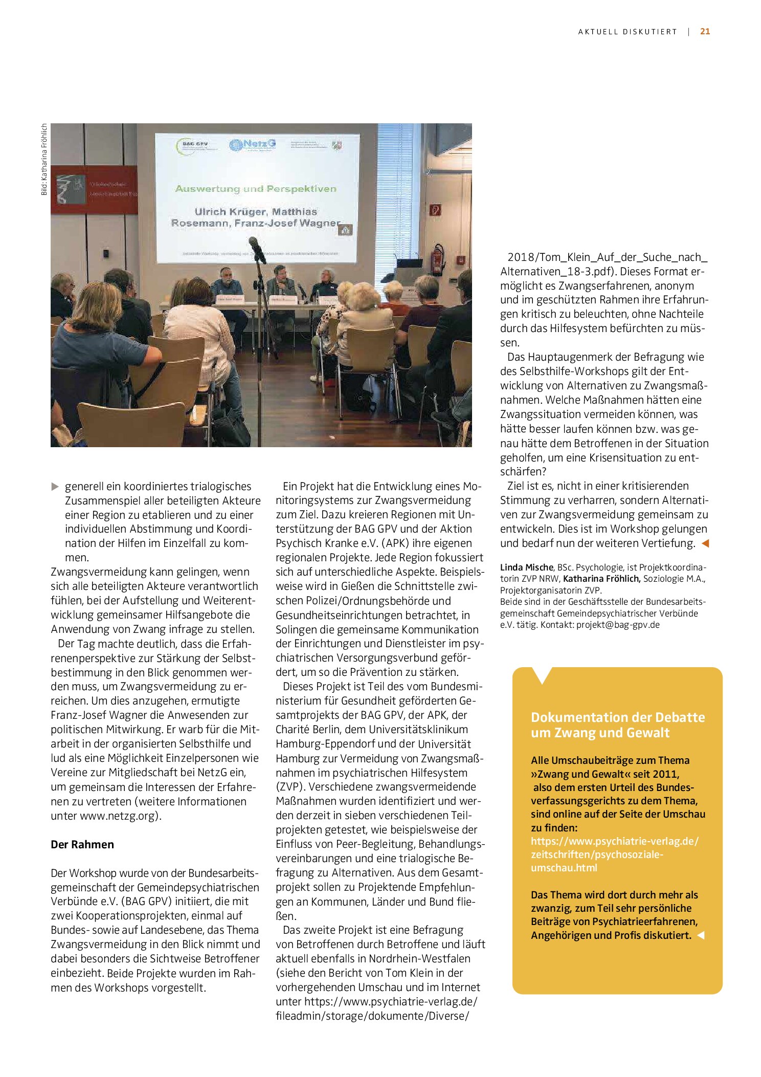 Vorschauseite 2: Wie kann Zwang im psychiatrischen Hilfesystem vermieden werden?