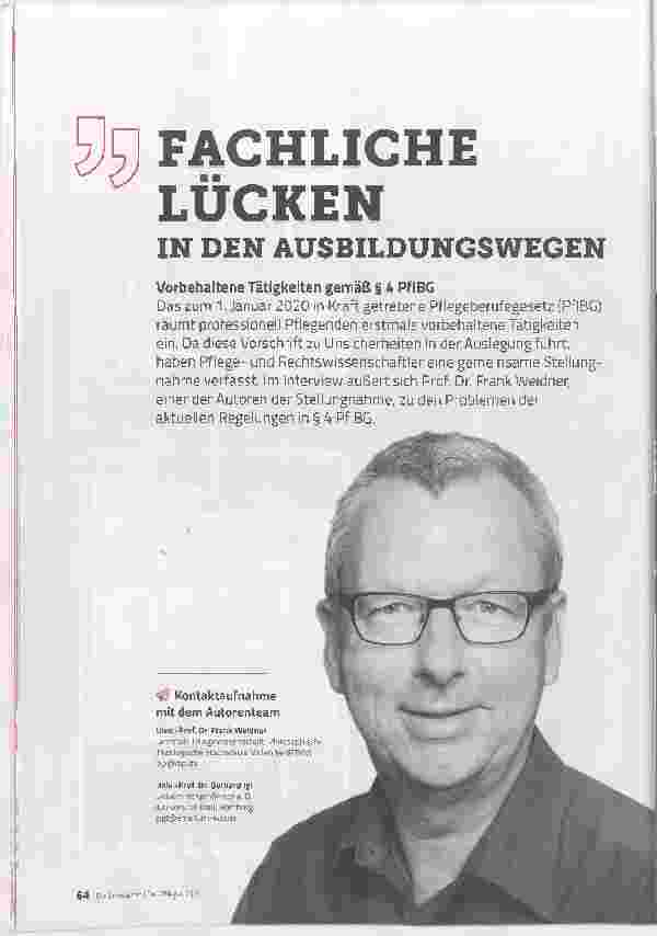 Vorschauseite 1: FACHLICHE LÜCKEN IN DEN AUSBILDUNGSWEGEN