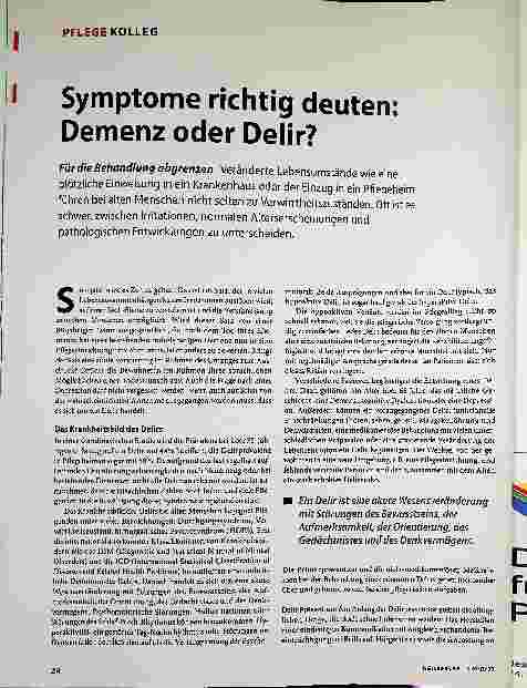 Vorschauseite 1: Symptome richtig deuten: Demenz oder Delir?