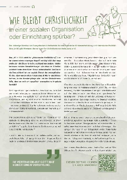 Vorschauseite 1: Wie bleibt Christlichkeit in einer sozialenOrganisation oder Einrichtung spürbar?