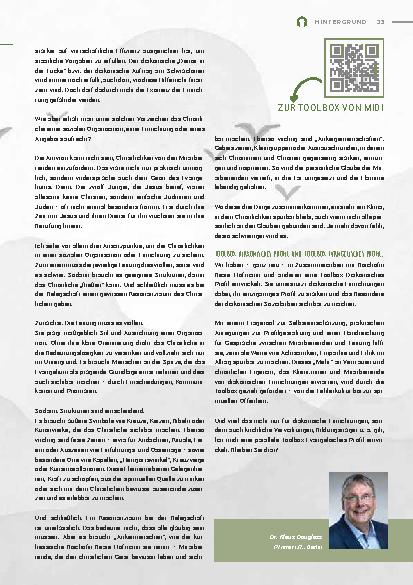 Vorschauseite 2: Wie bleibt Christlichkeit in einer sozialenOrganisation oder Einrichtung spürbar?