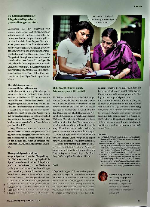 Vorschauseite 4: Kultursensibles Handeln in der Pflege: Wie erleichtern wir die Pflege für Zugewanderte aus anderen Ländern und Kulturen?