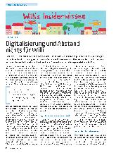 Vorschauseite 1: Digitalisierung und Abstand – nichts für Willi