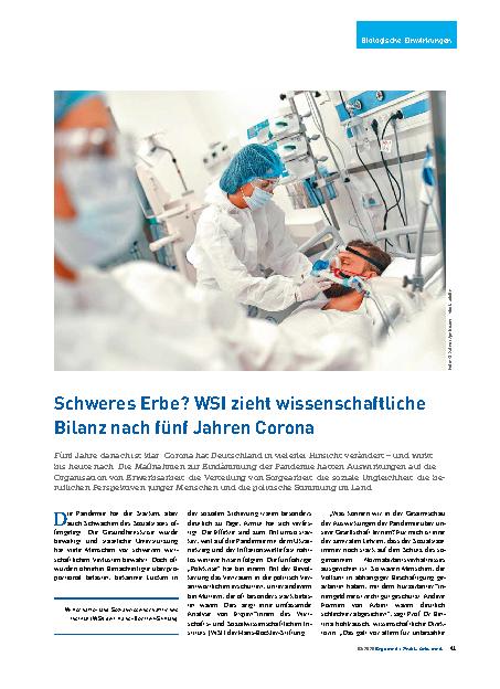 Vorschauseite 1: Schweres Erbe? WSI zieht wissenschaftliche Bilanz nach fünf Jahren Corona