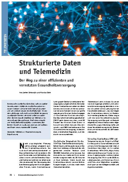 Vorschauseite 1: Strukturierte Daten und Telemedizin: Der Weg zu einer effizienten und vernetzten Gesundheitsversorgung