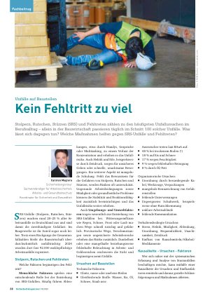Vorschauseite 1: Unfälle auf Baustellen Kein Fehltritt zu viel
