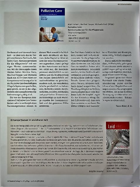 Vorschauseite 2: Nicht ohne meine Hausärztin. Neue Empfehlung: „Hausärztliche Betreuung auch bei SAPV fortführen“.