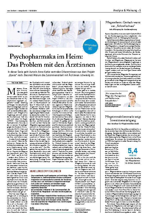 Vorschauseite 1: Psychopharmaka im Heim: Das Problem mit den Ärzt:innen