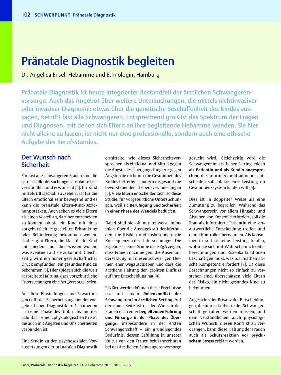 Vorschauseite 1: Pränatale Diagnostik begleiten