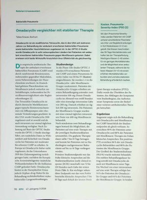 Vorschauseite 1: Omadacyclin vergleichbar mit etablierter Therapie