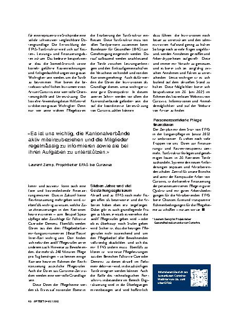 Vorschauseite 2: EFAS: Einheitlich finanzieren, individuell pflegen und betreuen