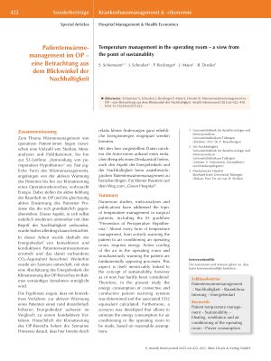 Vorschauseite 1: Patientenwärmemanagement im OP – eine Betrachtung aus dem Blickwinkel der Nachhaltigkeit