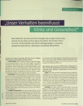 Vorschauseite 2: "Unser Verhalten beeinflusst Klima und Gesundheit."